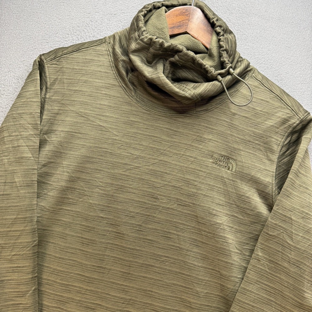 The North Face Cowl Neck Fleece Pullover Womens L Green Outdoor Activewear Hike